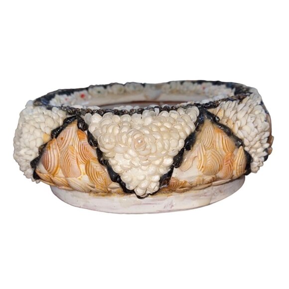 Vintage Handmade Shell-Encrusted Decorative Bowl - Picture 7 of 13